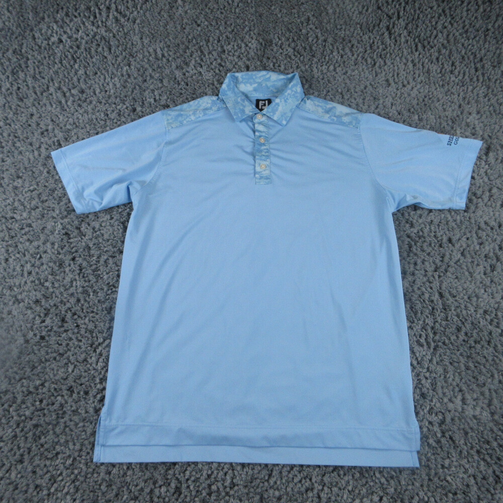 FootJoy Shirt Men's Large Blue Short Sleeve Golf Polo